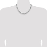 Sterling Silver 7.6mm Hammered Figaro Chain Necklace - 18 Inches by Lumare Gioia