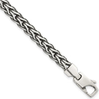 Sterling Silver 7.75" Antiqued Polished Spiga Chain Bracelet with Fancy Lobster Clasp by Lumare Gioia