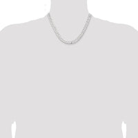 Sterling Silver 7.75mm 6 Side Diamond-Cut Flat Double Curb Chain - 18 in by Lumare Gioia