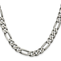 Sterling Silver 7.75mm Antiqued Figaro Chain Necklace - 24 Inches by Lumare Gioia