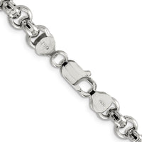 Sterling Silver 7.75mm Semi-Solid Rolo Chain Necklace - 18 Inches by Lumare Gioia