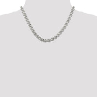 Sterling Silver 7.75mm Semi-Solid Rolo Chain Necklace - 18 Inches by Lumare Gioia