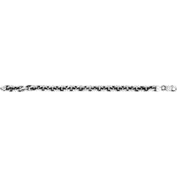 Sterling Silver 7.7mm Gunmetal Anchor Chain Bracelet - 8.5" by Orozza Fine Jewelry