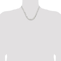 Sterling Silver 7.8mm Concave Beveled Curb Chain Necklace - 18 inches by Lumare Gioia
