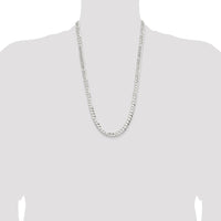 Sterling Silver 7.8mm Concave Beveled Curb Chain Necklace - 26 inches by Lumare Gioia