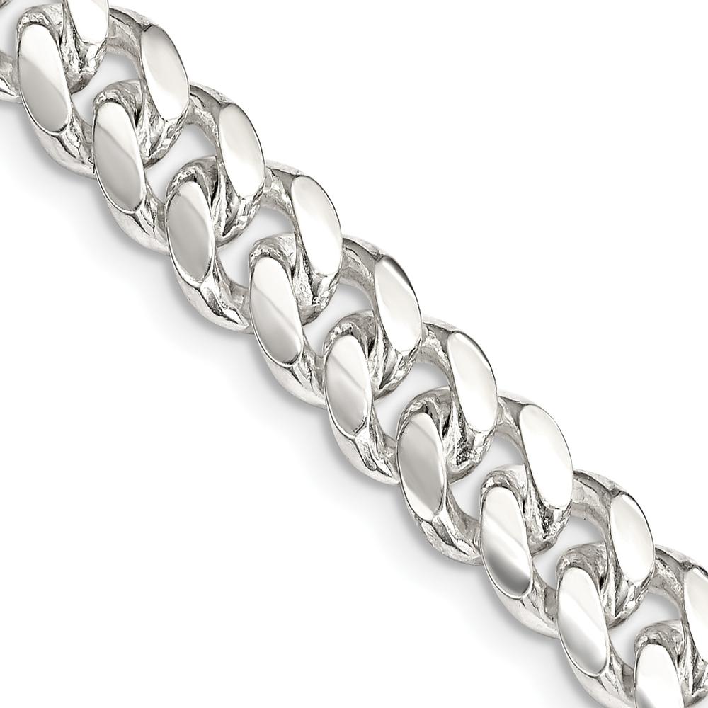 Sterling Silver 7.8mm Polished Domed Curb Chain - 22 Inches by Lumare Gioia