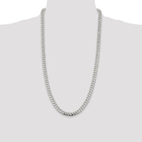 Sterling Silver 7.8mm Polished Domed Curb Chain Necklace - 28" Length by Lumare Gioia