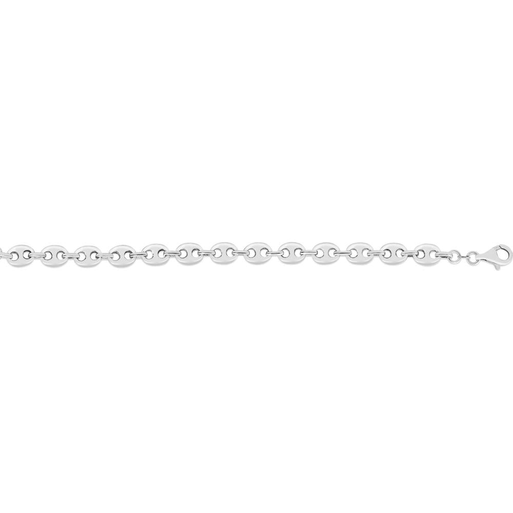 Sterling Silver 7.8mm Puffed Mariner Chain Necklace - 24" by Orozza Fine Jewelry