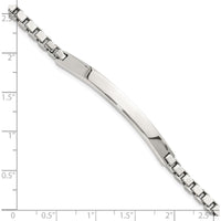 Sterling Silver 7" Polished Box Chain ID Bracelet - Engravable, Unisex by Lumare Gioia