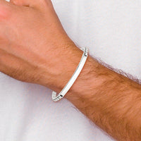 Sterling Silver 7" Polished Box Chain ID Bracelet - Engravable, Unisex by Lumare Gioia