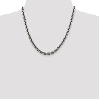 Sterling Silver 7mm Antiqued Diamond-Cut Cable Link Chain - 20 inches by Lumare Gioia