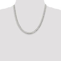 Sterling Silver 7mm Beveled Curb Chain Necklace - 20" Length by Lumare Gioia