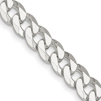 Sterling Silver 7mm Beveled Curb Chain Necklace - 22 Inches by Lumare Gioia