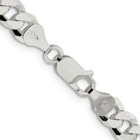 Sterling Silver 7mm Beveled Curb Chain Necklace - 22 Inches by Lumare Gioia
