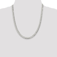 Sterling Silver 7mm Beveled Curb Chain Necklace - 22 Inches by Lumare Gioia