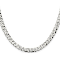Sterling Silver 7mm Beveled Curb Chain Necklace - 26 inches by Lumare Gioia