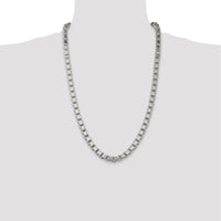 Sterling Silver 7mm Box Chain Necklace - 26 Inches with Lobster Clasp by Lumare Gioia