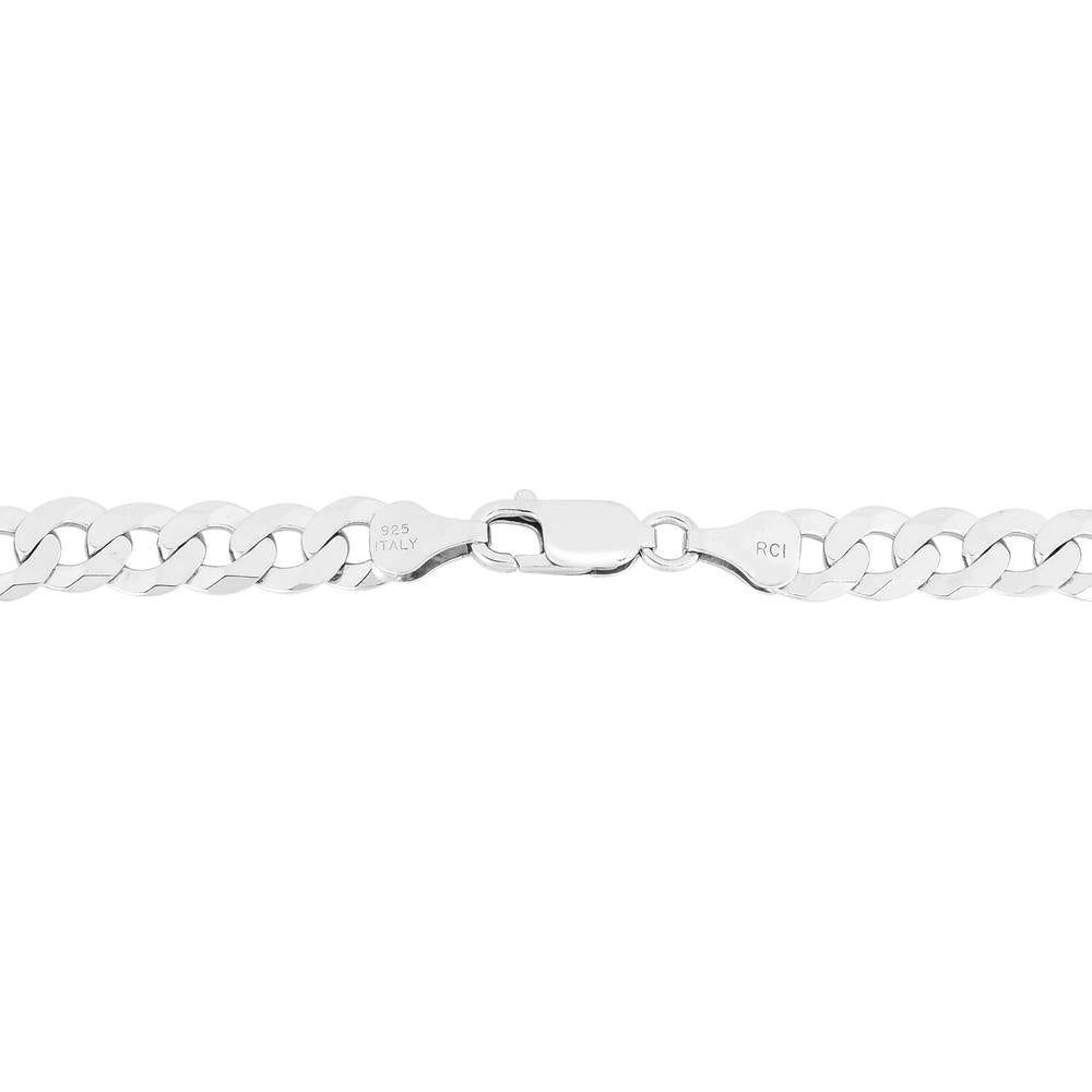 Sterling Silver 7mm Comfort Curb Chain with Lobster Clasp - 22" by Orozza Fine Jewelry