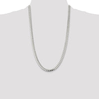 Sterling Silver 7mm Domed Curb Chain Necklace with Diamond-Cut Detailing - 26 Inch Length by Lumare Gioia