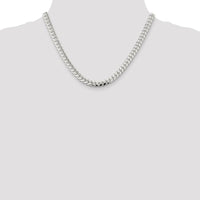 Sterling Silver 7mm Domed Curb Chain with Diamond-Cut Texture - 18 in by Lumare Gioia