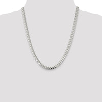 Sterling Silver 7mm Domed Curb Chain with Diamond-Cut Texture - 22 Inch by Lumare Gioia