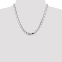 Sterling Silver 7mm Domed Curb Chain with Side Diamond-Cut Detail - 20 Inch Length by Lumare Gioia