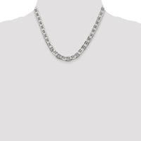 Sterling Silver 7mm Flat Anchor Chain Necklace - 18" with Lobster Clasp by Lumare Gioia