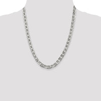 Sterling Silver 7mm Flat Anchor Chain Necklace - 22 Inches by Lumare Gioia