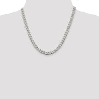 Sterling Silver 7mm Pavé Curb Chain Necklace - 20" by Lumare Gioia