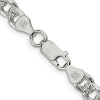 Sterling Silver 7mm Pavé Curb Chain Necklace - 26" Long by Lumare Gioia