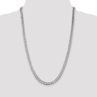 Sterling Silver 7mm Pavé Curb Chain Necklace - 26" Long by Lumare Gioia