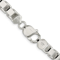 Sterling Silver 7mm Polished Box Chain Necklace with Lobster Clasp - 20 Inches by Lumare Gioia