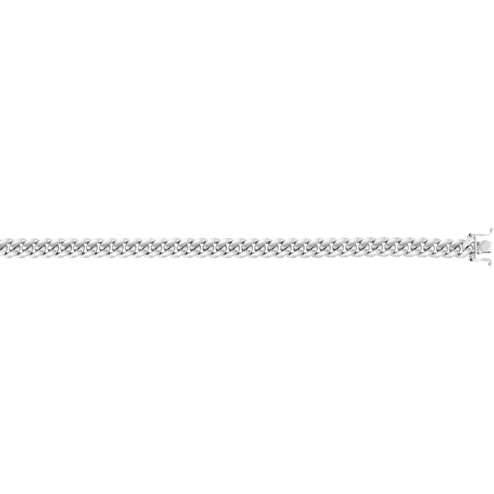 Sterling Silver 7mm Polished Miami Cuban Chain Necklace with Box Lock - 26" by Orozza Fine Jewelry