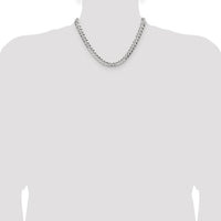 Sterling Silver 8.25mm Diamond-Cut Pave Curb Chain - 18 inches by Lumare Gioia