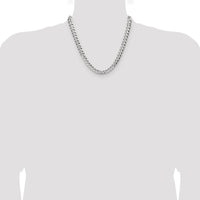 Sterling Silver 8.25mm Flat Diamond-Cut Pave Curb Chain - 20 inches by Lumare Gioia