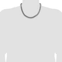 Sterling Silver 8.3mm Antiqued Curb Chain Necklace - 18 Inches by Lumare Gioia