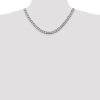 Sterling Silver 8.3mm Curb Chain Necklace - 18 Inch Polished Finish with Lobster Clasp by Lumare Gioia