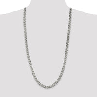 Sterling Silver 8.3mm Curb Chain Necklace - 30 Inches Long by Lumare Gioia