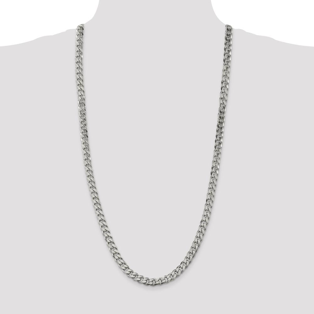 Sterling Silver 8.3mm Curb Chain Necklace - 30 Inches Long by Lumare Gioia