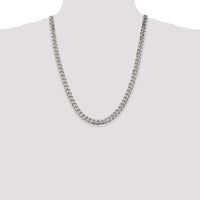 Sterling Silver 8.3mm Curb Chain Necklace with Polished Finish - 24 inches by Lumare Gioia