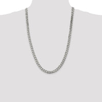 Sterling Silver 8.3mm Curb Chain Necklace with Polished Finish and Lobster Clasp - 26 Inches by Lumare Gioia