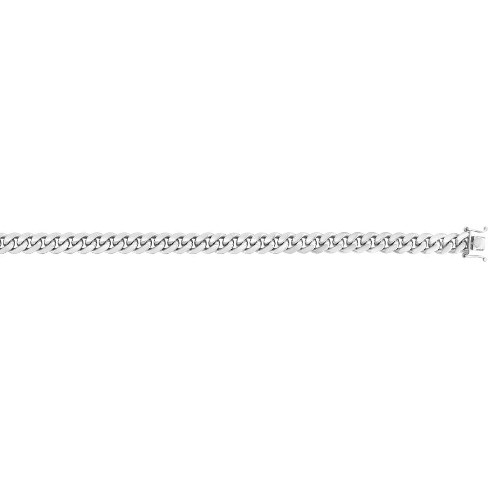 Sterling Silver 8.4mm Miami Cuban Chain Bracelet with Polished Finish - 8.5" by Orozza Fine Jewelry