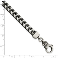 Sterling Silver 8.5" Brushed Antiqued Wheat Chain Bracelet by Lumare Gioia