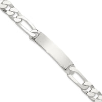 Sterling Silver 8.5" Figaro ID Bracelet with Polished Finish - Unisex Engravable Design by Lumare Gioia
