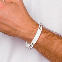 Sterling Silver 8.5" Figaro ID Bracelet with Polished Finish - Unisex Engravable Design by Lumare Gioia