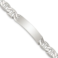 Sterling Silver 8.5" Polished Anchor Link ID Bracelet with Engraveable Plate by Lumare Gioia