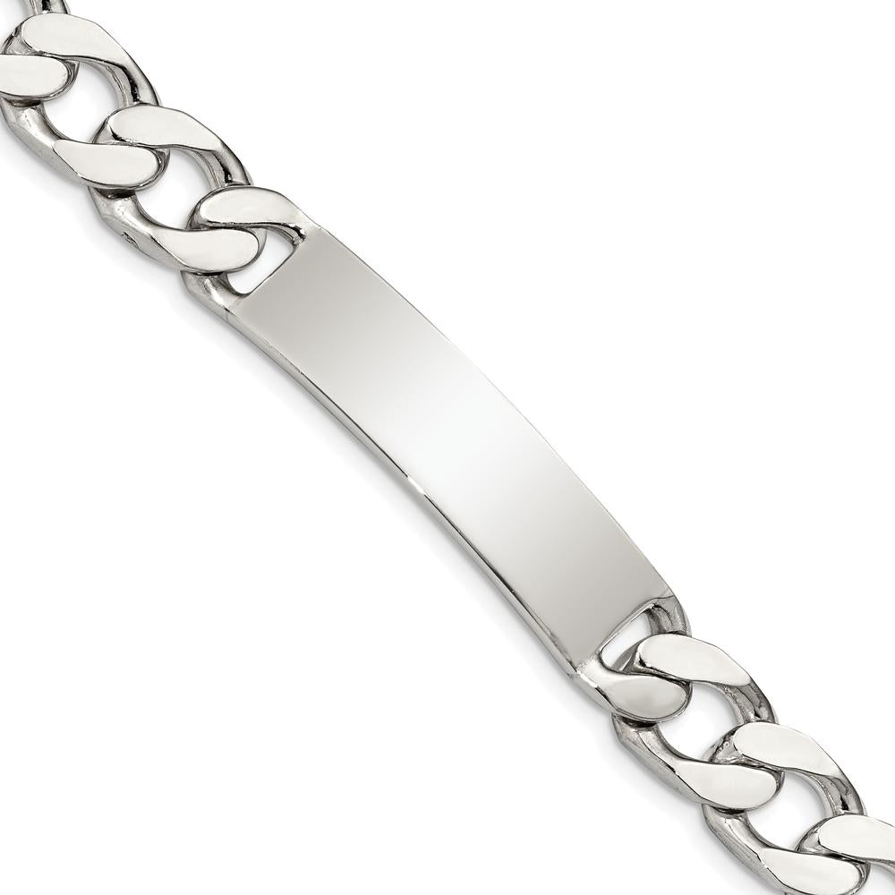 Sterling Silver 8.5" Polished Curb Link ID Bracelet - Engravable with Lobster Clasp by Lumare Gioia