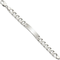 Sterling Silver 8.5" Polished Curb Link ID Bracelet - Engravable with Lobster Clasp by Lumare Gioia