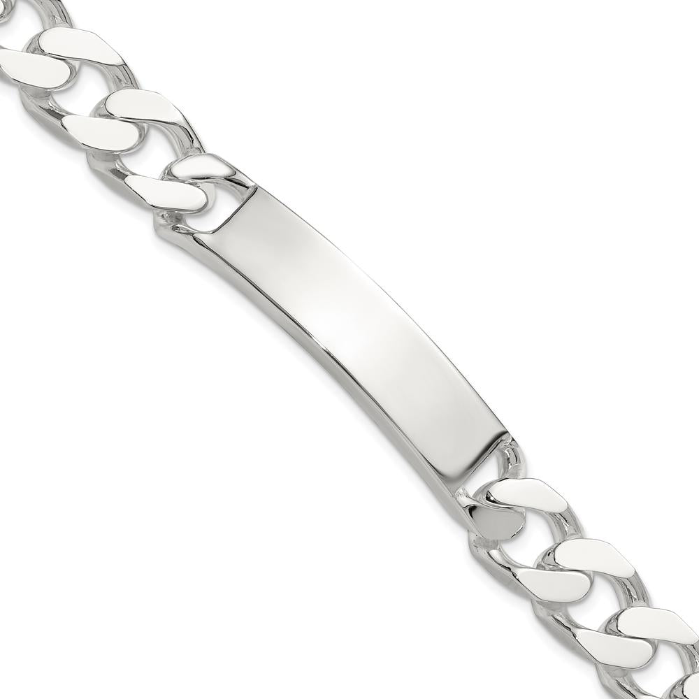 Sterling Silver 8.5in Curb ID Bracelet with Polished Finish by Lumare Gioia