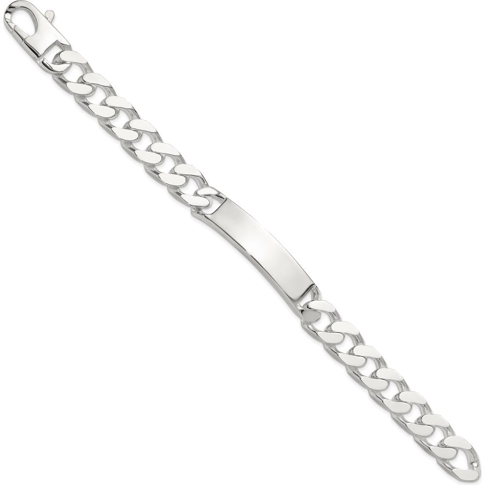 Sterling Silver 8.5in Curb ID Bracelet with Polished Finish by Lumare Gioia